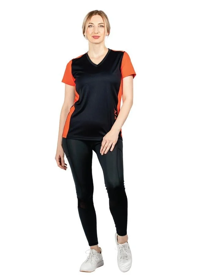 زيسي تيشيرت نسائي بياقة على شكل حرف